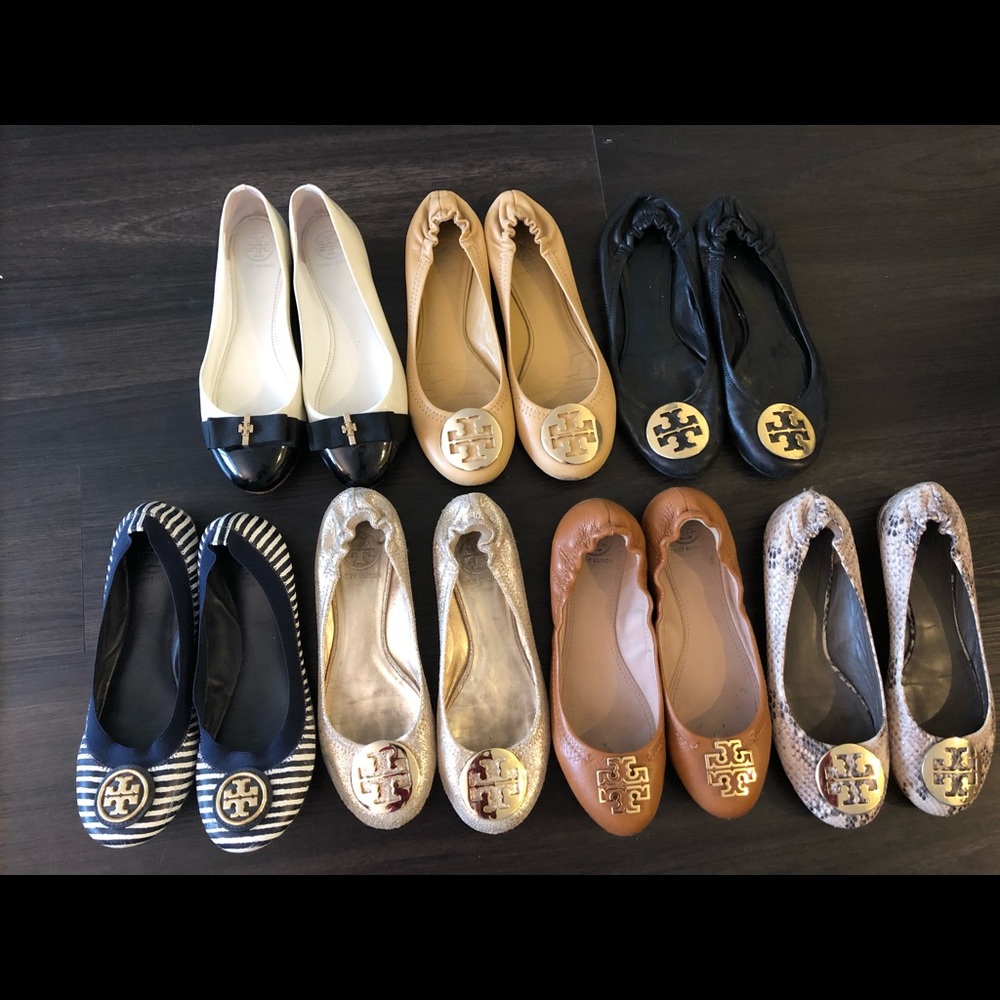 7 pairs of Tory Burch flats size 6.5